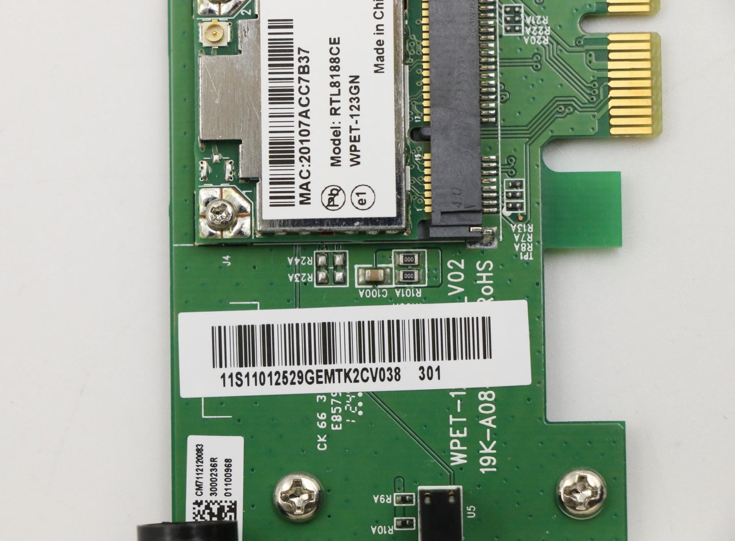 Lenovo Gemtek RTL8188CE 11N SB+RiserCard WiFi WLAN Riser Board 11012529