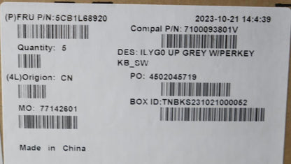 Lenovo Upper Case ASM_SWS C 82Y4 RGB 5CB1L68920