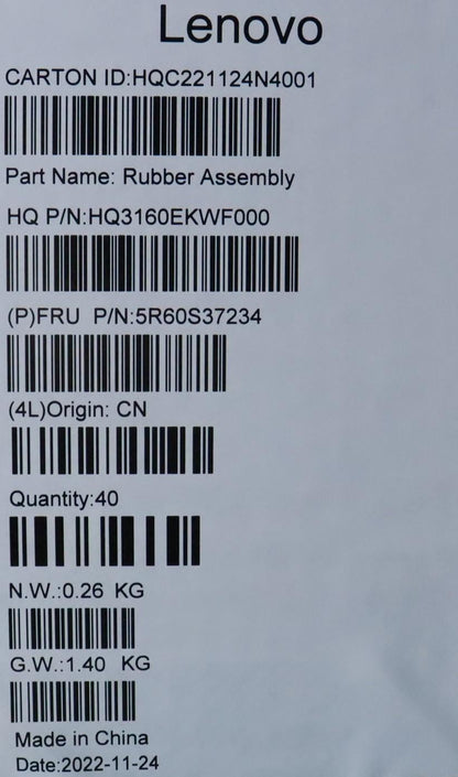 Lenovo RUBBER Mic RubberH82WU(R+L)blackgray*30 5R60S37234