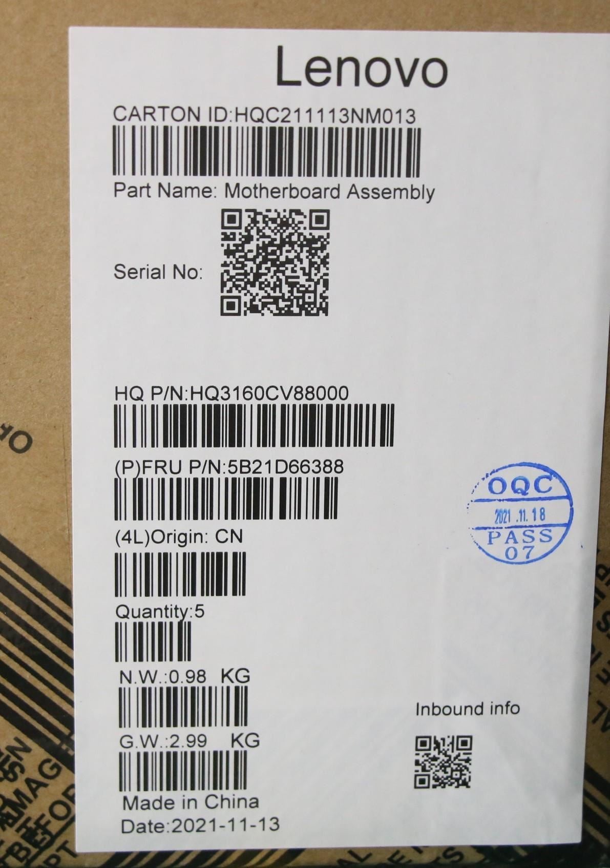 Lenovo IdeaPad 5 16IHU6 Motherboard Mainboard DIS intelI711390H 16G 5B21D66388