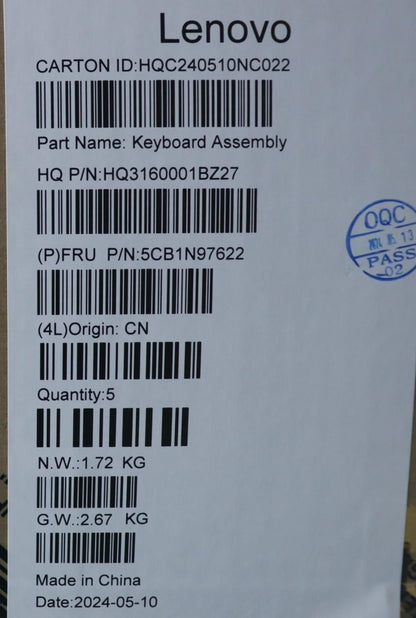 Lenovo UpperCaseASM SPA H83DJ FP SG 5CB1N97622