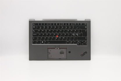 Lenovo Yoga X1 4th Keyboard Palmrest Top Cover Nordic Grey Backlit 5M10V24933