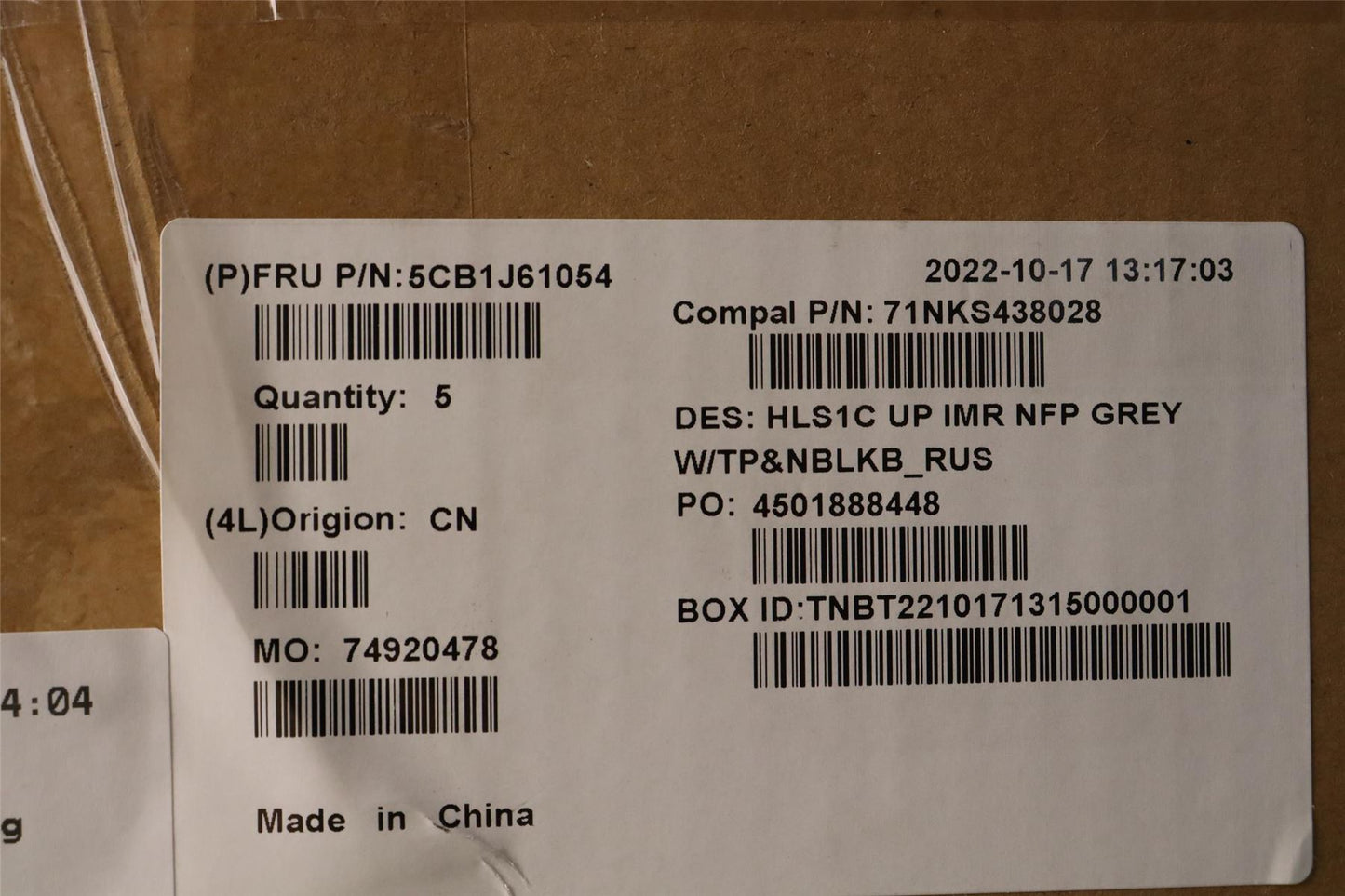 Lenovo UpperCaseASM_RUS C82VF NFP CG 5CB1J61054