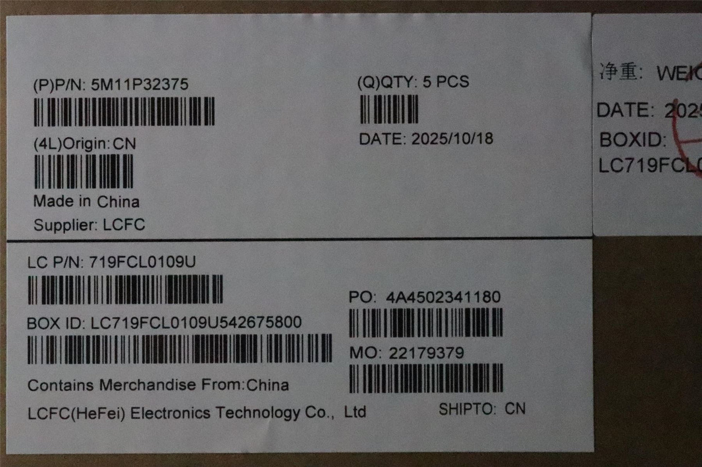 Lenovo MECH_ASM FRU HBW BL (TRI) US BK 5M11P32381