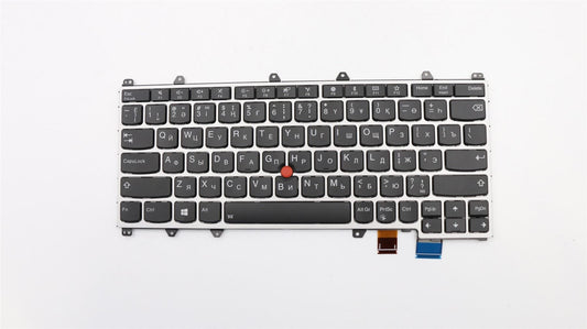 Genuine Lenovo ThinkPad Yoga 370 Keyboard Russian Silver Backlit 01EN445