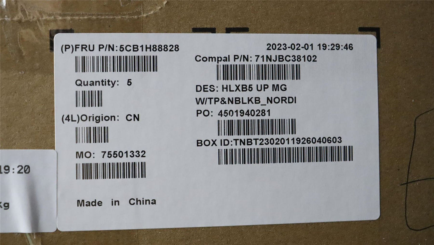 Lenovo ThinkBook 15 G4 ABA Palmrest Cover Touchpad Keyboard Nordic 5CB1H88828
