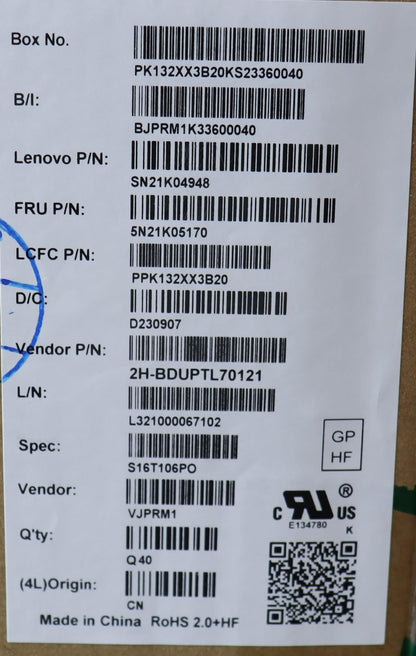 Lenovo ThinkPad P16v Gen 1 L15 Gen 4 T16 Gen 2 Keyboard Backlit 5N21K05170