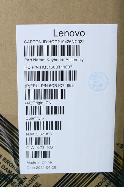 Lenovo IdeaPad 5 16ACH6 Palmrest Cover Touchpad Keyboard Arabic Black 5CB1C74965