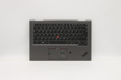 Lenovo Yoga X1 4th Gen Keyboard Palmrest Top Cover Nordic Grey 5M10V24860