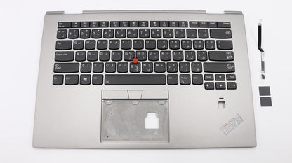 Lenovo Yoga X1 3rd Gen Keyboard Palmrest Top Cover Arabic Silver Backlit 01LX941