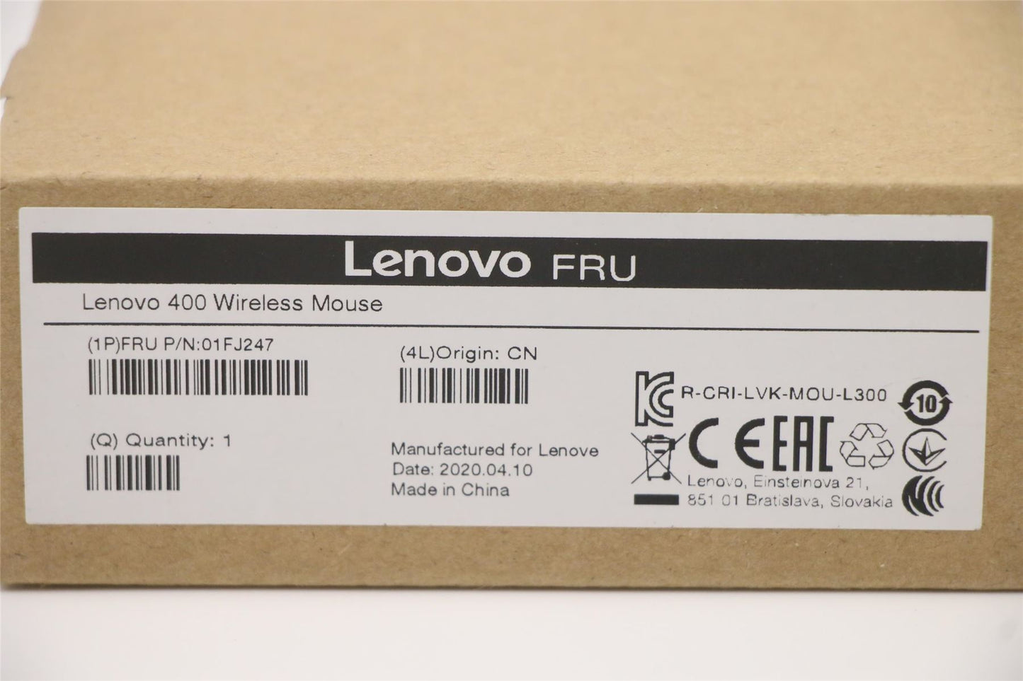 Lenovo MICE_BO FRU_L400 Wireless Mouse 01FJ247