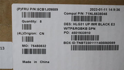 Lenovo UpperCaseASM_SPA C82SARGB E3 BLA 5CB1J09589
