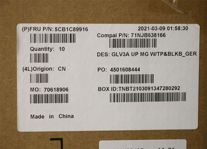 Lenovo ThinkBook 14 G3 ACL Keyboard Palmrest Top Cover German Grey 5CB1C89916