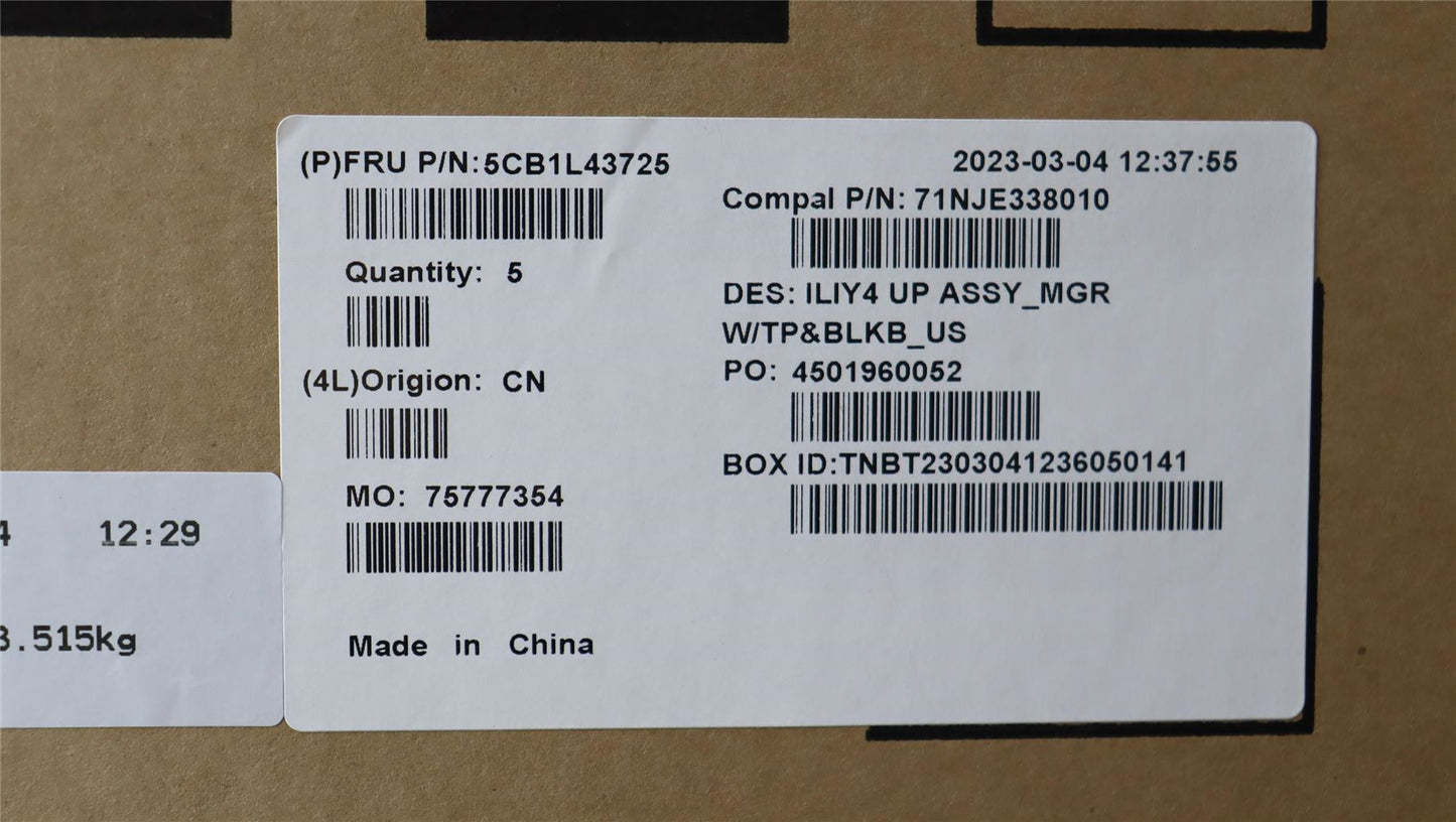 Lenovo Yoga 14s G3 IRU Palmrest Cover Touchpad Keyboard US Silver 5CB1L43725