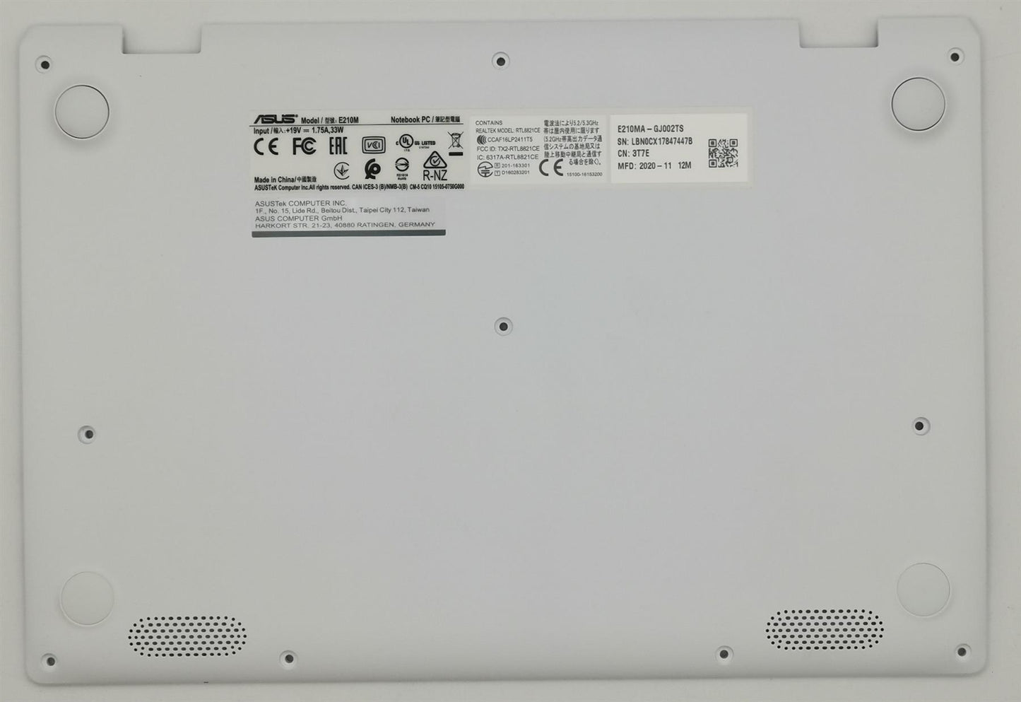 Asus E210MA Bottom Case Assy 90NB0R43-R7D010