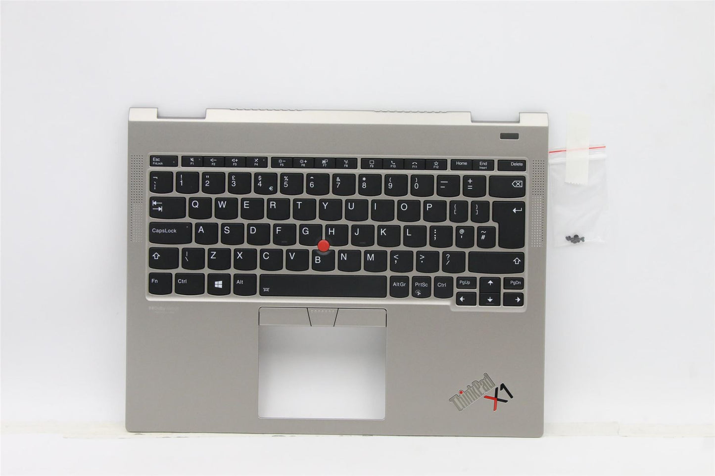Lenovo Titanium X1 Titanium Keyboard Palmrest Top Cover UK Silver 5M11B59903