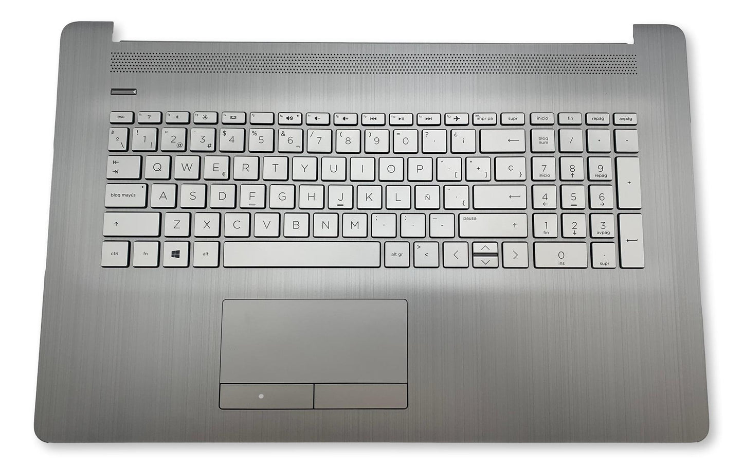 HP 17-BY 17-CA Palmrest Touchpad Cover Keyboard Spainish Silver L92785-071