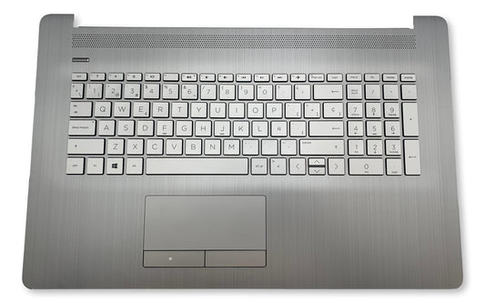 HP 17-BY 17-CA Palmrest Touchpad Cover Keyboard Spainish Silver L92785-071