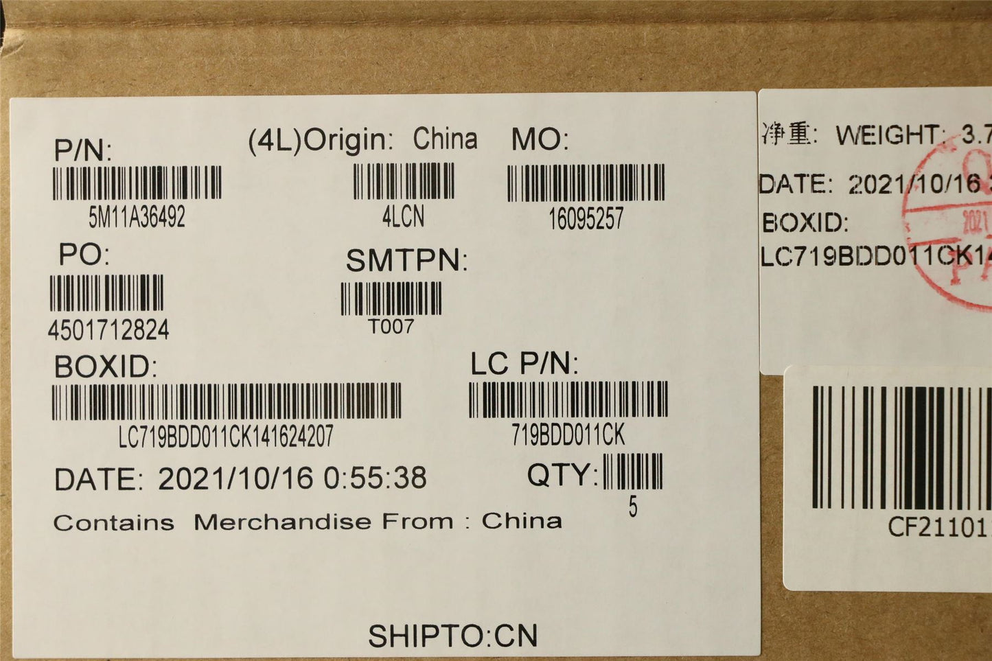 Lenovo MECH_ASM KB ENG(P)US SR 5M11A36492