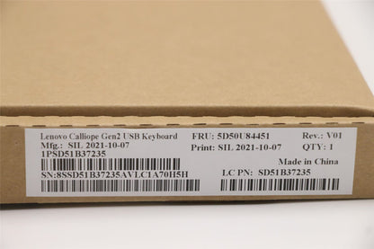 Lenovo USB Calliope KB BK HBW 5D50U84451