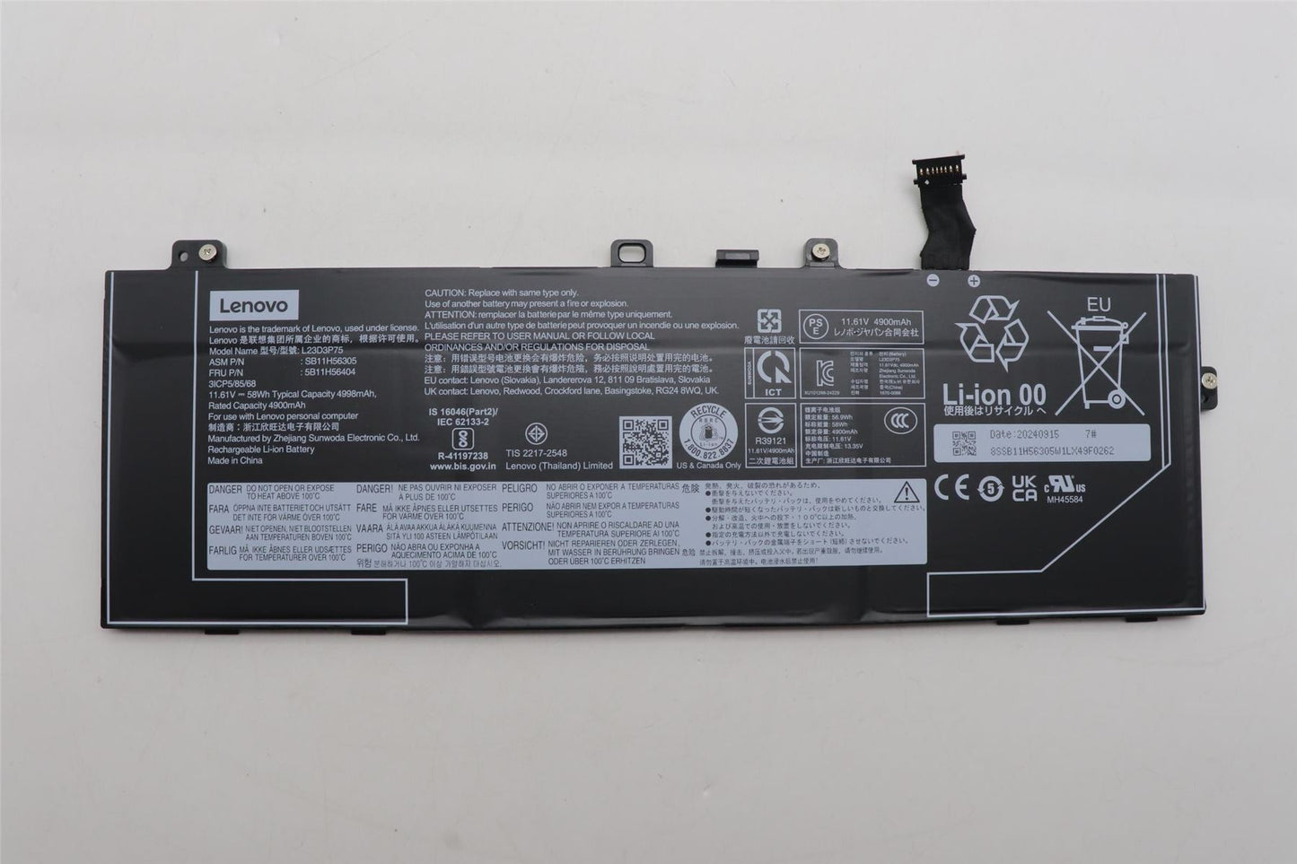 Lenovo BATTERY Internal, 3c 58Wh, LiIon, SWD 5B11H56404