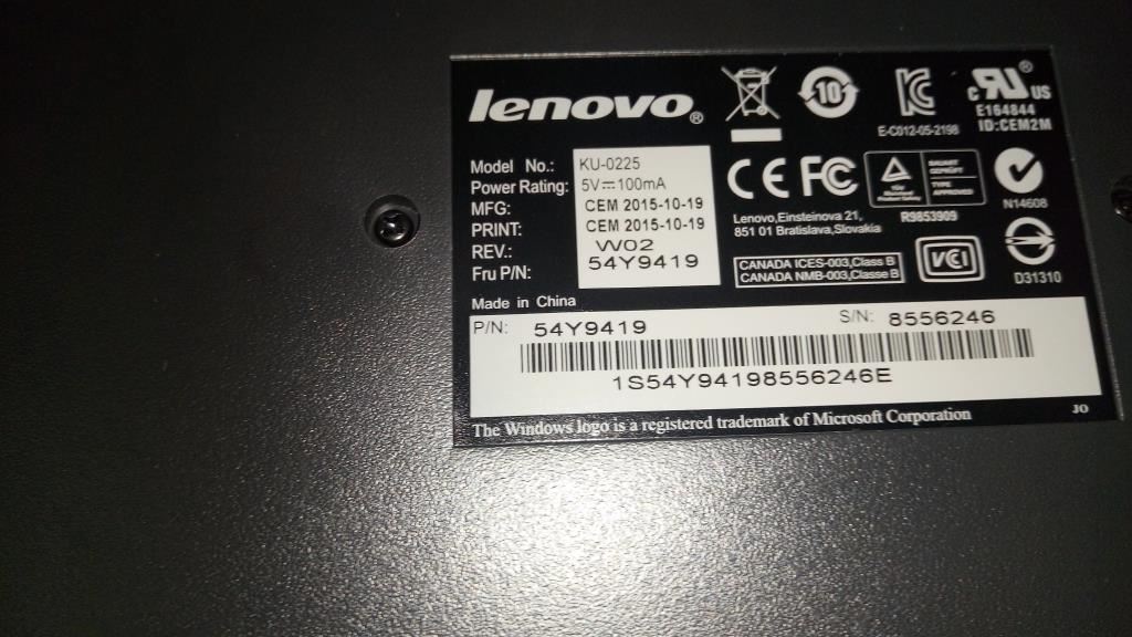 Lenovo Edge M92z M72z M92p M72e M82 M92 A58 92z 72 USB Wired Keyboard 54Y9419