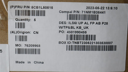 Lenovo UpCase_UKE C82XF FP AB BL ALDF 5CB1L50515