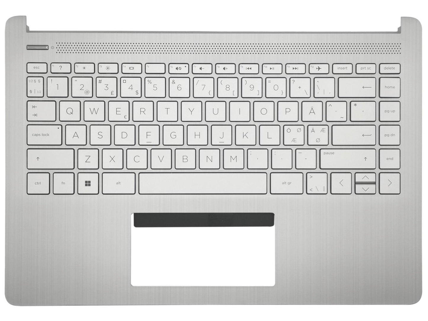 Genuine HP 14S-DQ 14S-FQ Palmrest Cover Keyboard Nordic Silver L88200-DH1