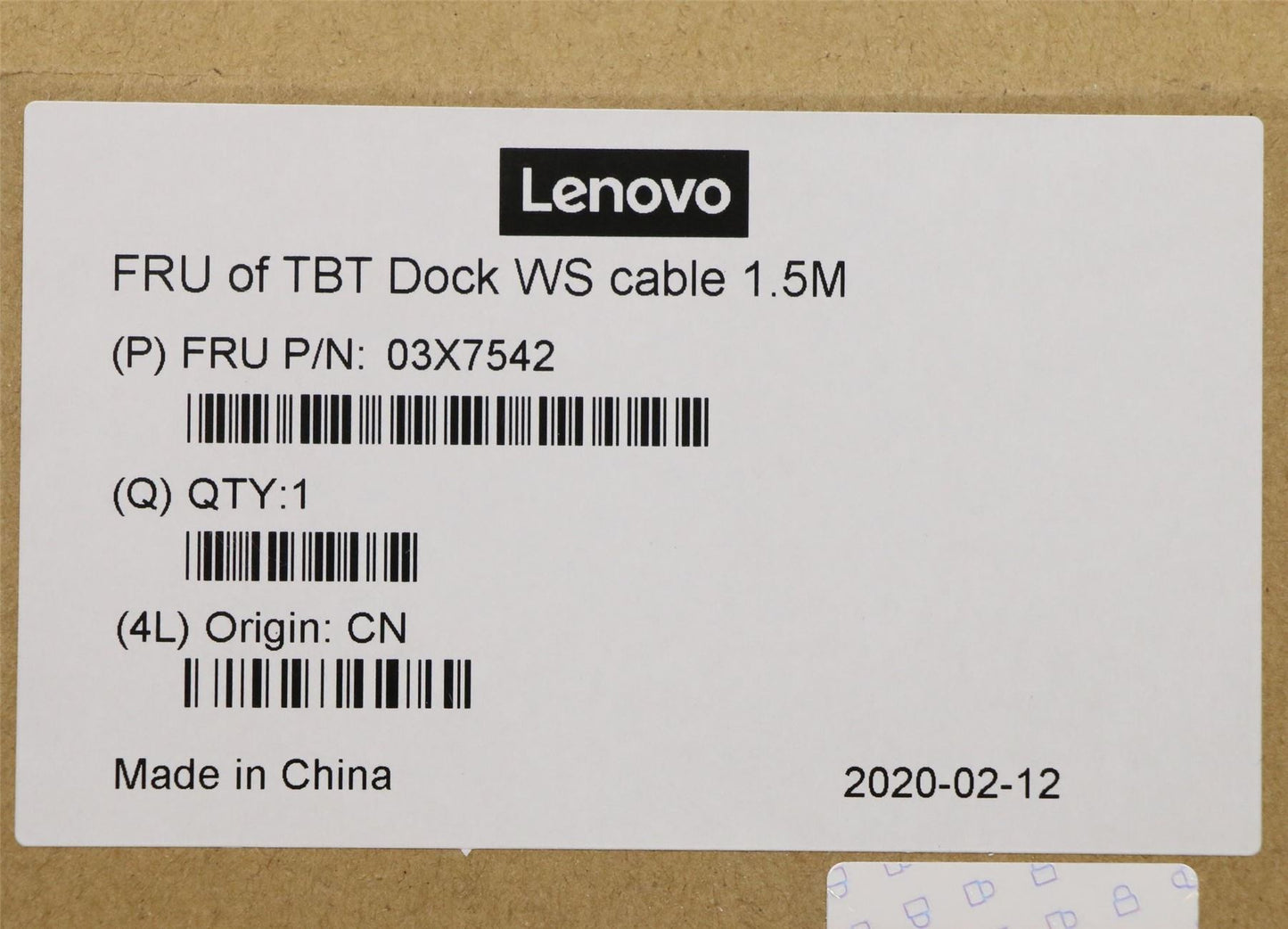 Lenovo TBT WS dock 1.5m cable FRU 03X7542