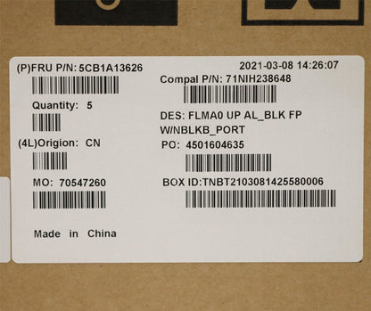 Lenovo Upper C81YM AL_BLK FP NBLKB_PORT 5CB1A13626