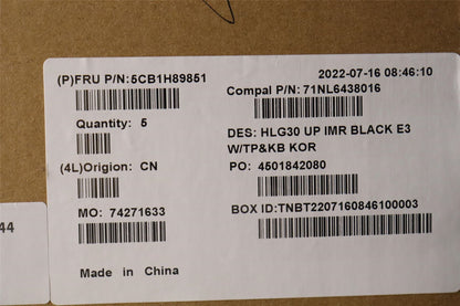Lenovo UpperCaseASM_KOR C82S9 E3 BLA 5CB1H89851