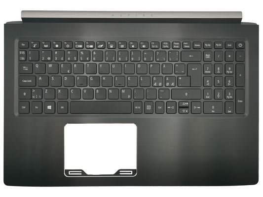 Acer Aspire A715-72G Palmrest Cover Keyboard Nordic Black Backlit 6B.GXBN2.026