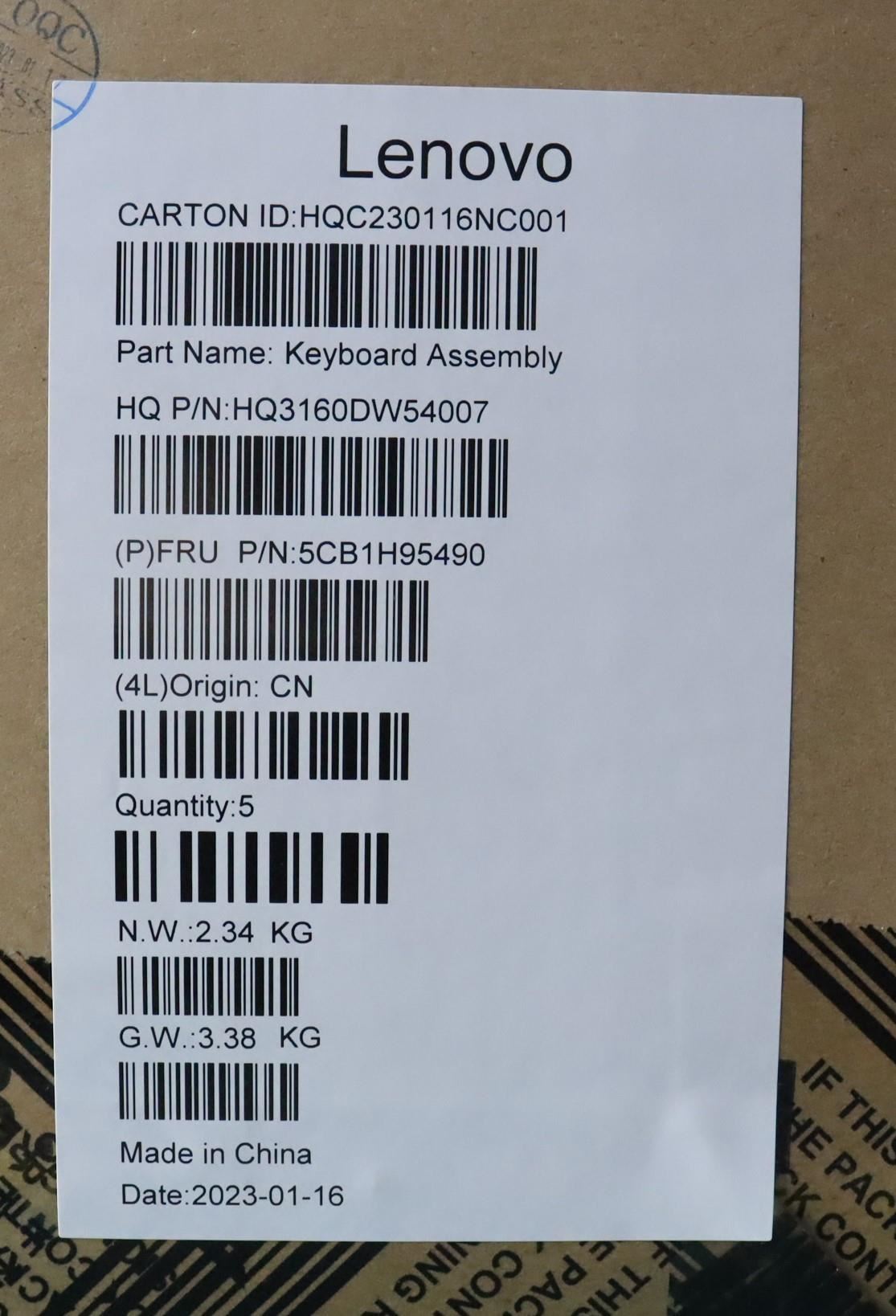 Lenovo Upper Case ASM_SWS H 82SK STGY UMA 5CB1H95490