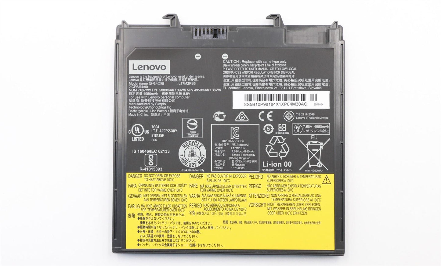 Batterie Lenovo V330-14IKB V330-14ISK V330-14ARR 7,68 V 39 Wh 5B10P98183