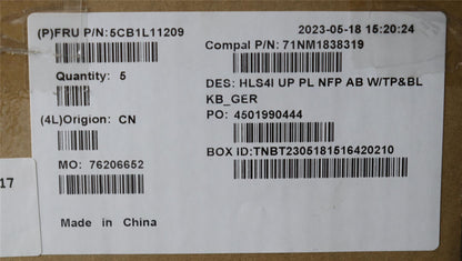 Lenovo IdeaPad 5 14IRL8 Palmrest Cover Touchpad Keyboard German 5CB1L11209