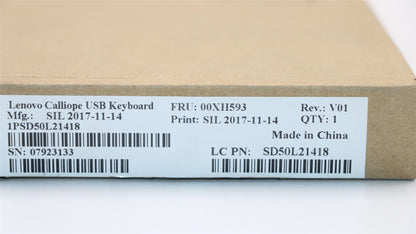 Lenovo ThinkStation P510 P710 P910 P720 P920 USB Wired Keyboard Black 00XH593