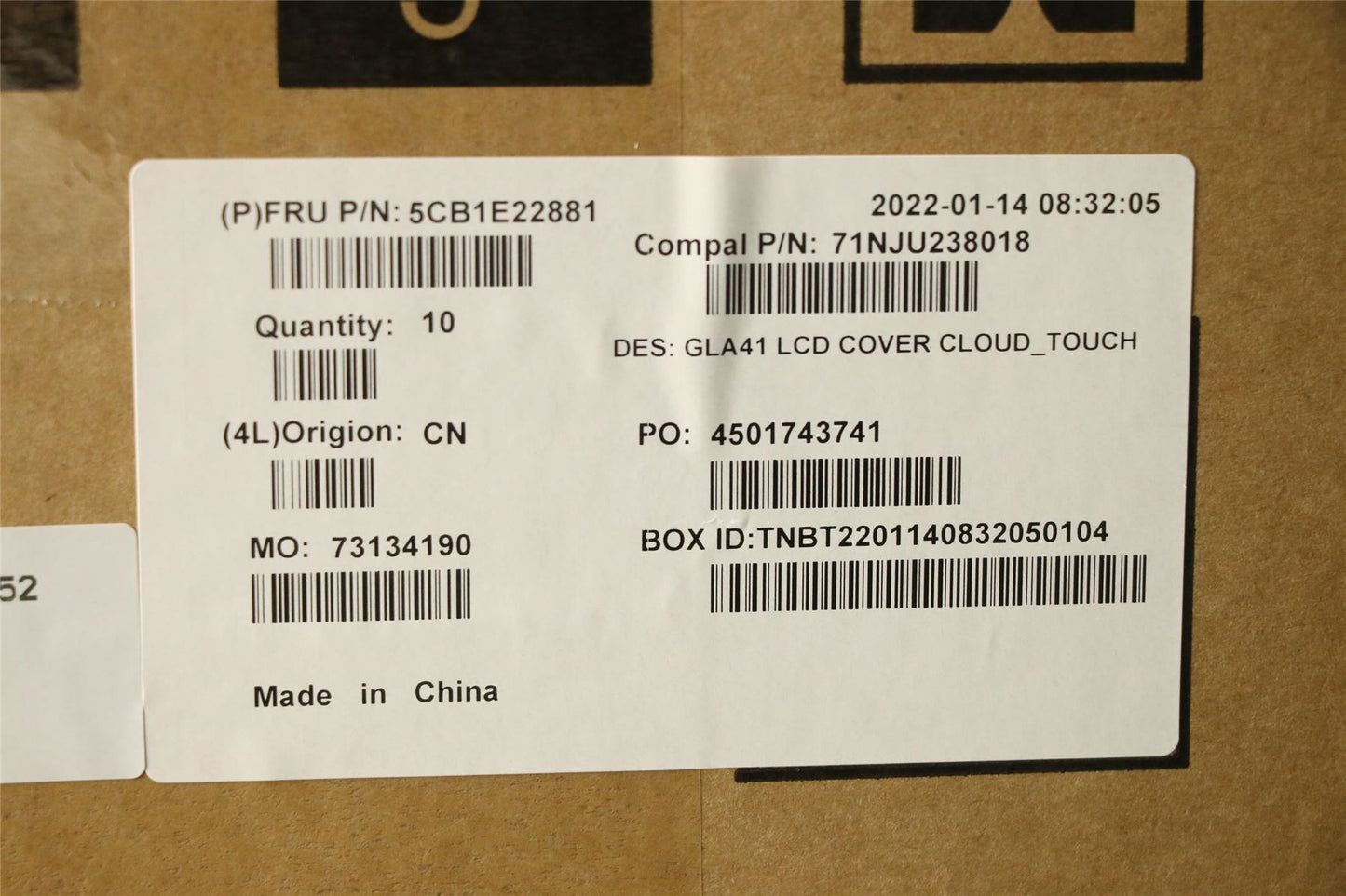 Lenovo LCD Cover C 82L7 Cloud for touch 5CB1E22881