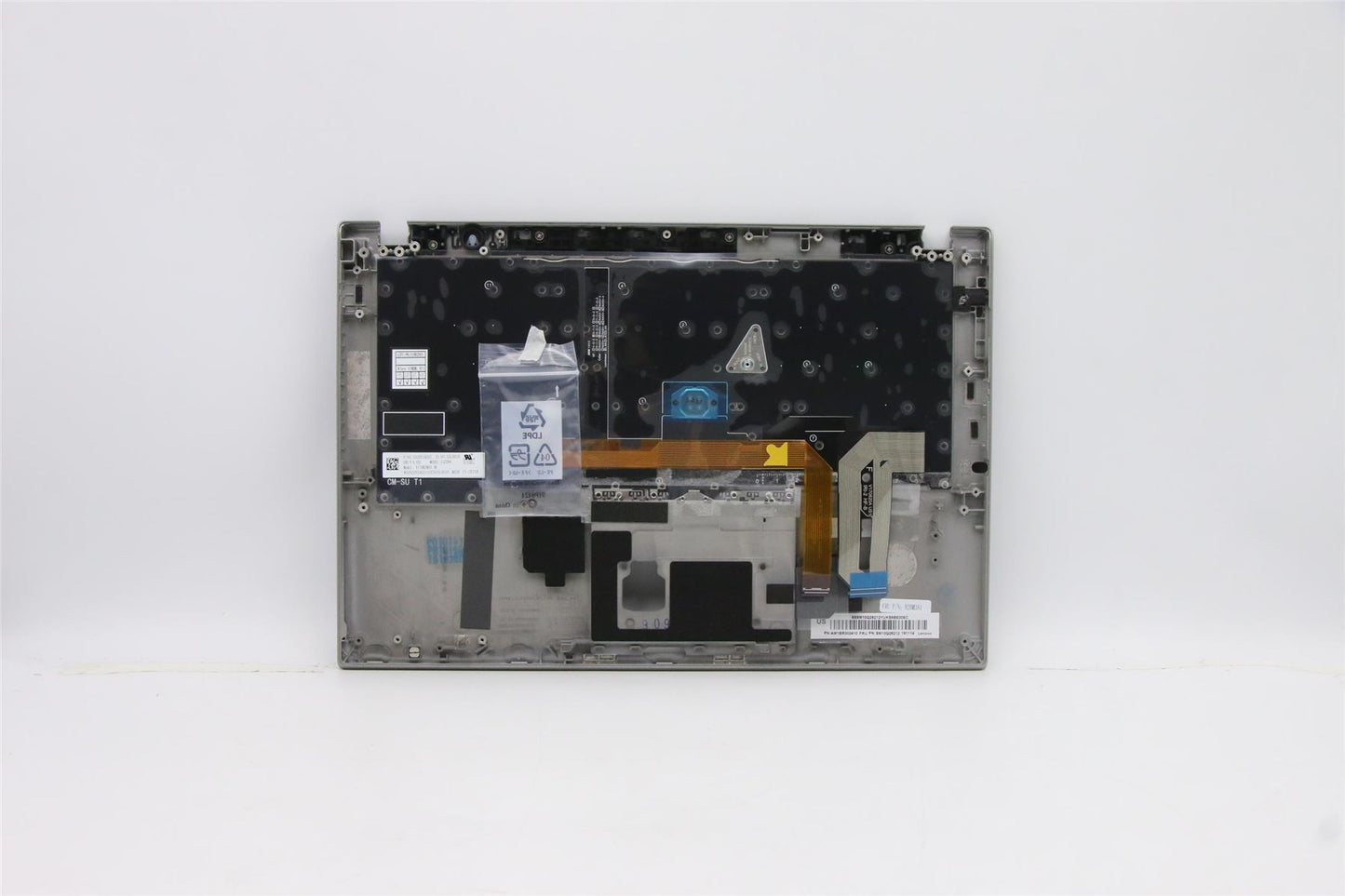 Lenovo ThinkPad T490s Keyboard Palmrest Top Cover Arabic Silver Backlit 02HM345