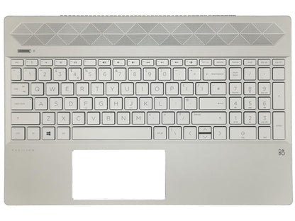 Genuine HP Pavilion 15-CW 15-CS Palmrest Cover Keyboard UK Silver L24753-031