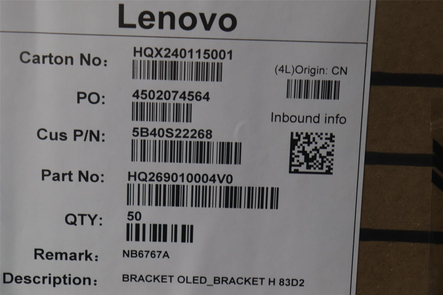 Lenovo OLED_BRACKET H 83D2 5B40S22268