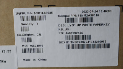 Lenovo Legion S7 16IRH8 Keyboard Palmrest Top Cover US White Backlit 5CB1L83635