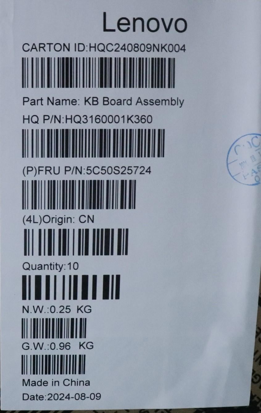 Lenovo CARDPOP Volume with foam H 83HJ Board 5C50S25724