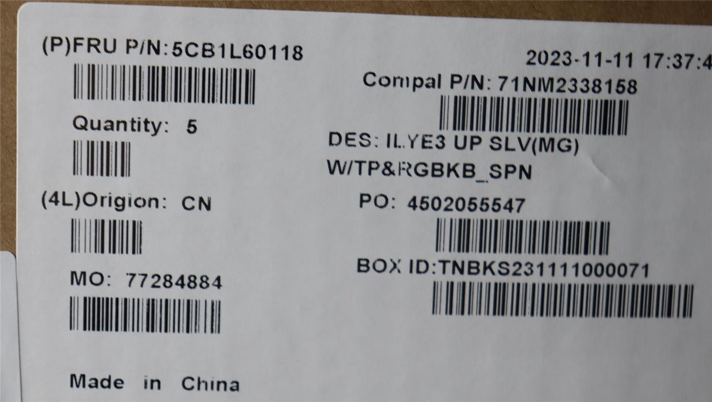 Lenovo Upper Case ASM_SPA C 82YA MGRGB 5CB1L60118