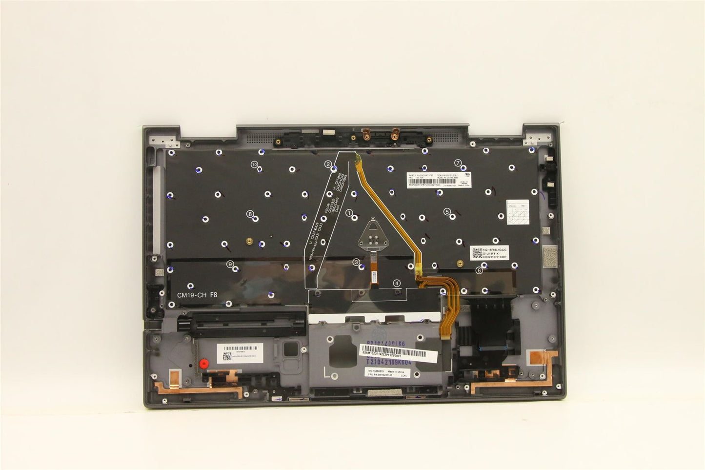 Lenovo Yoga X1 5th Keyboard Palmrest Top Cover Belgian Grey Backlit 5M10Z37142