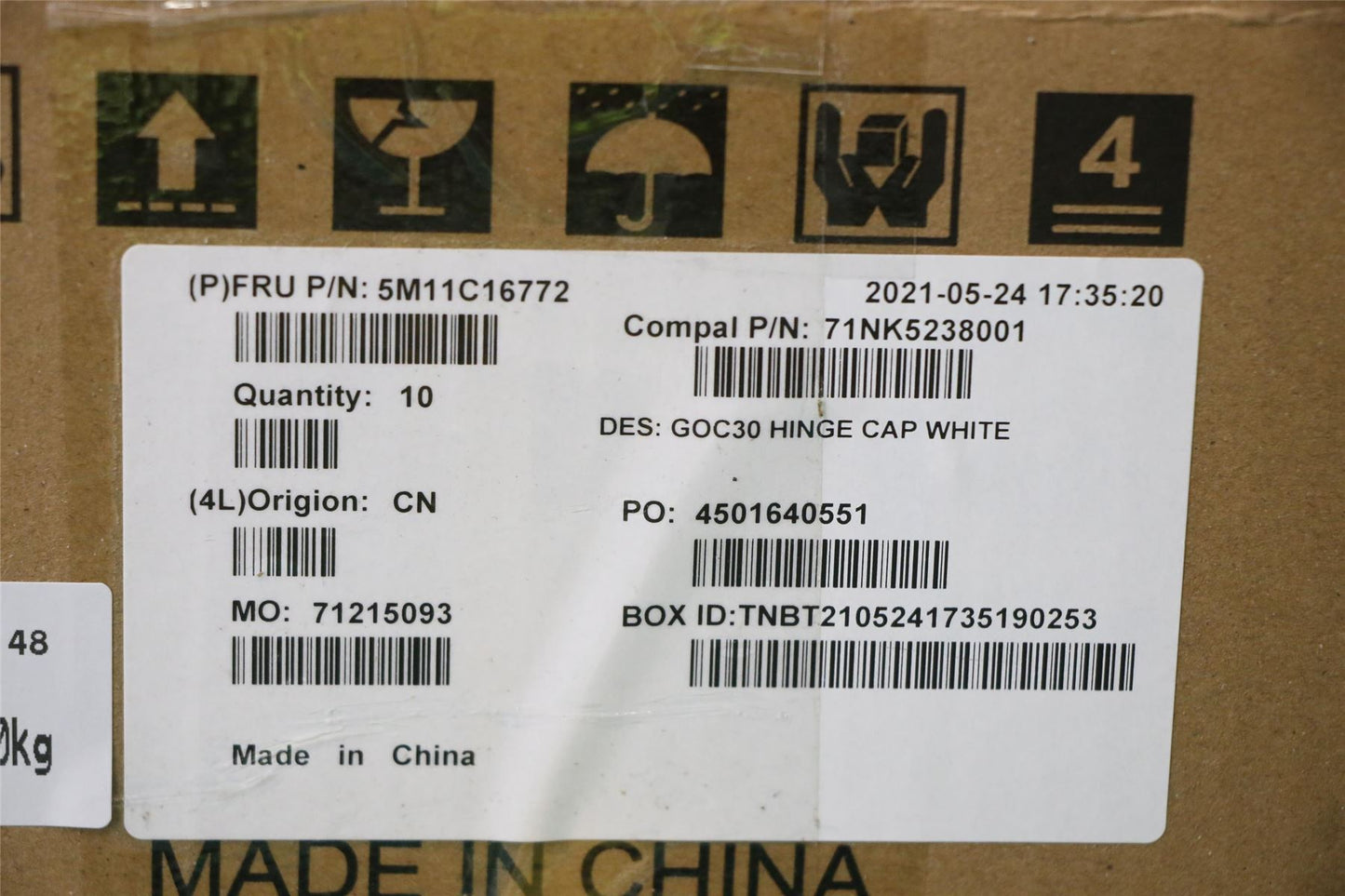 Lenovo MECH_ASM HINGE_CAP_White,AIO 3 24 5M11C16772