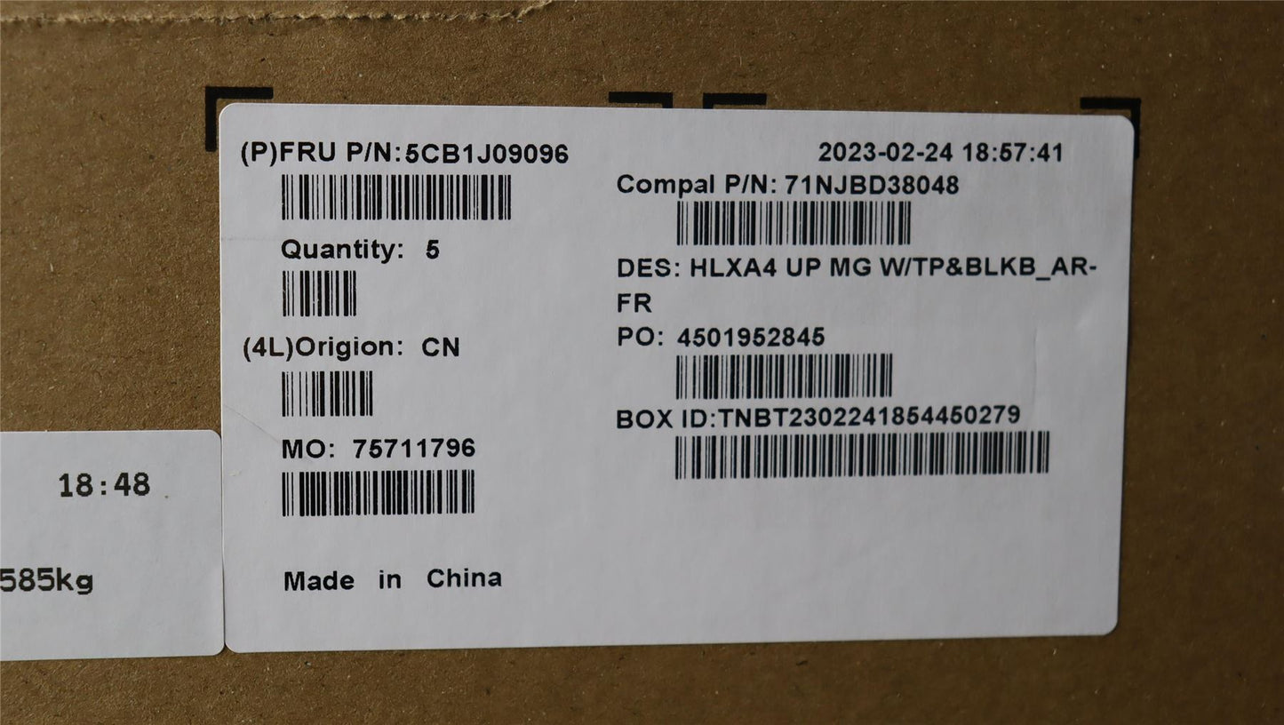 Lenovo ThinkBook 14 G4 IAP Palmrest Cover Touchpad Keyboard Grey 5CB1J09096