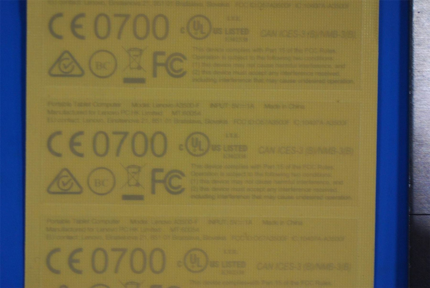 Lenovo A3500 Handset Label&*70152249 CS 5L19A6MWN9