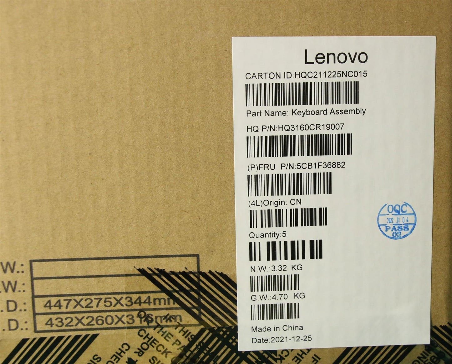 Lenovo Yoga 7 Pro 16ACH6 Palmrest Touchpad Cover Keyboard French Grey 5CB1F36882