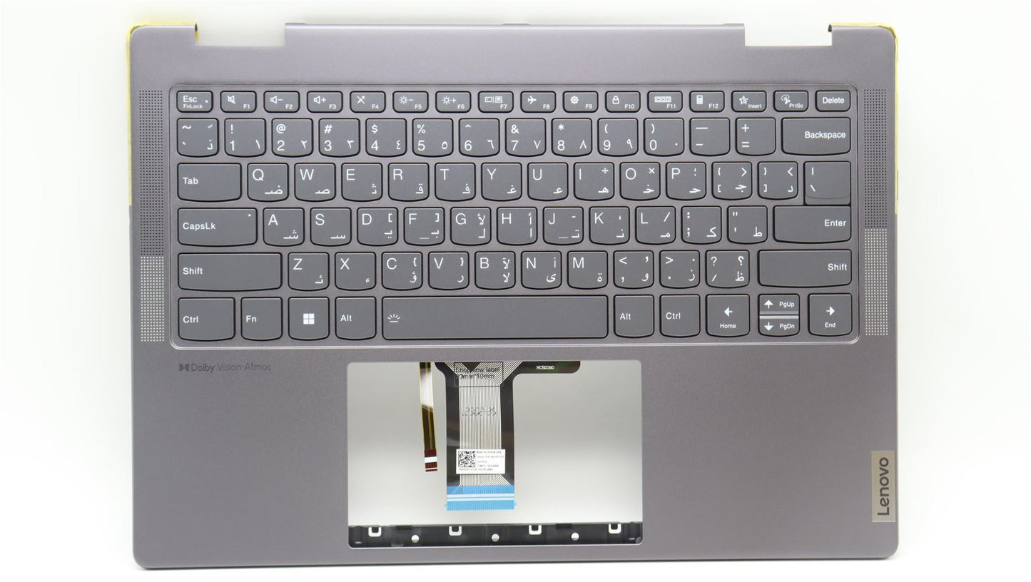 Lenovo Yoga 7 14IRL8 Keyboard Palmrest Top Cover Arabic Storm Grey 5CB1L40844