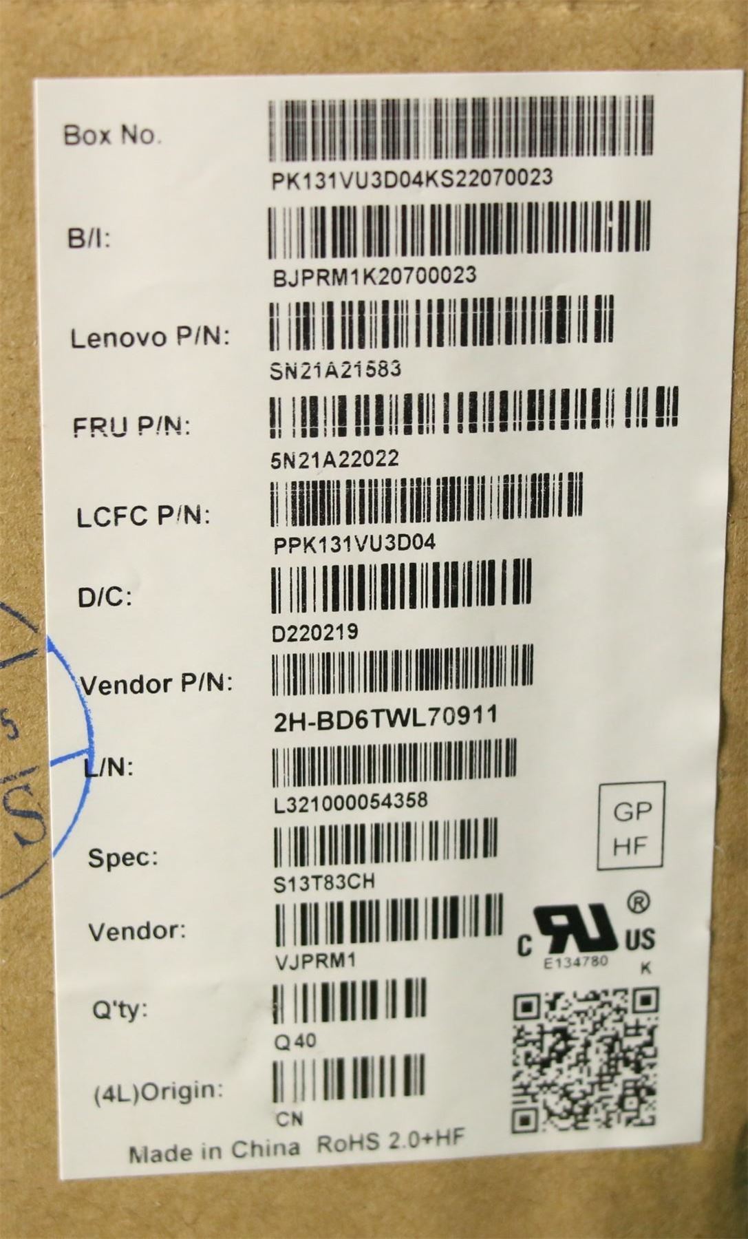 Lenovo NB_KYB CS21KBD SKTOP PMX,BL,GR,TC 5N21A22022